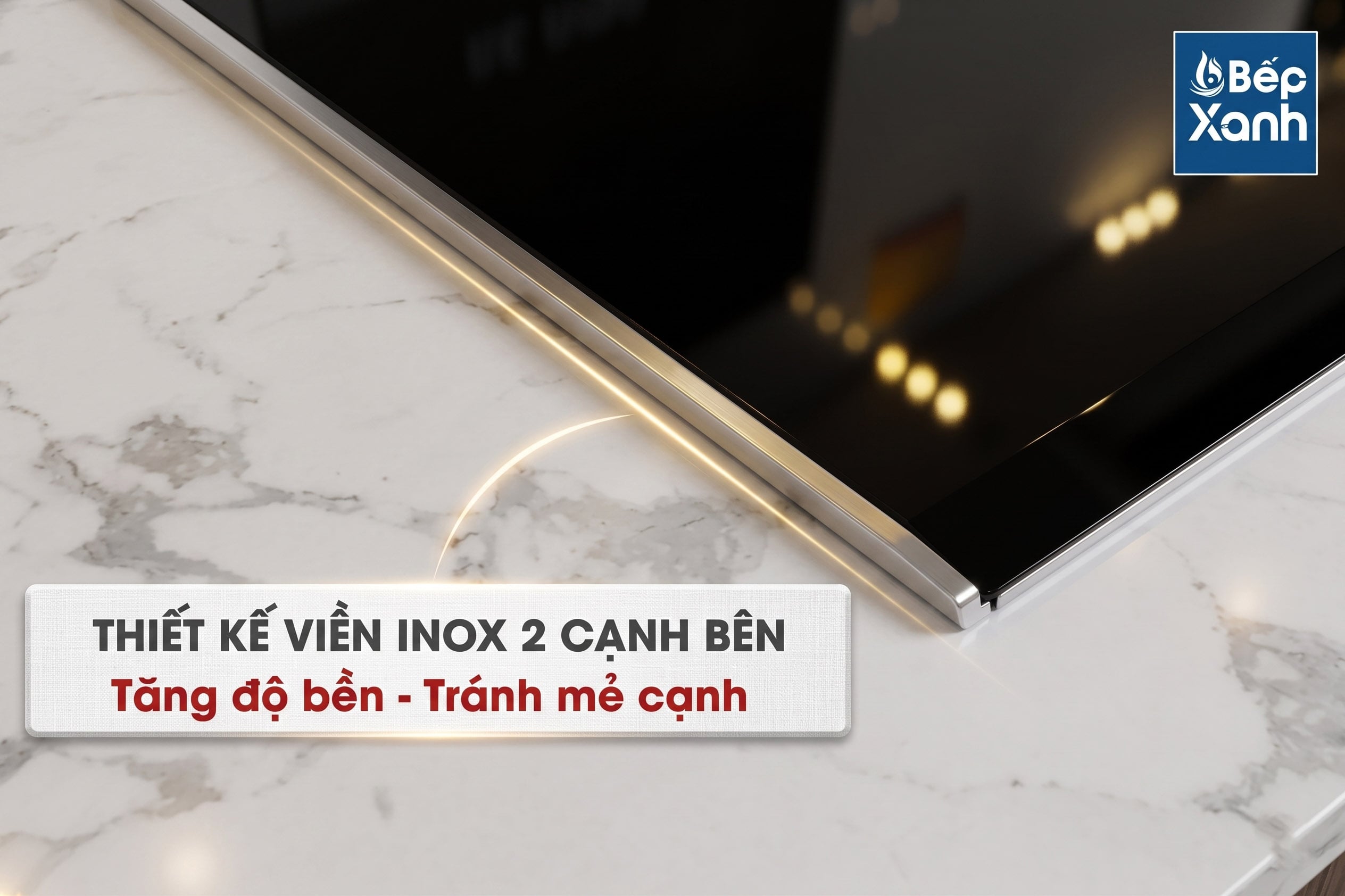 Bếp 3 vùng nấu từ PID675DC1E viền inox 2 cạnh bên