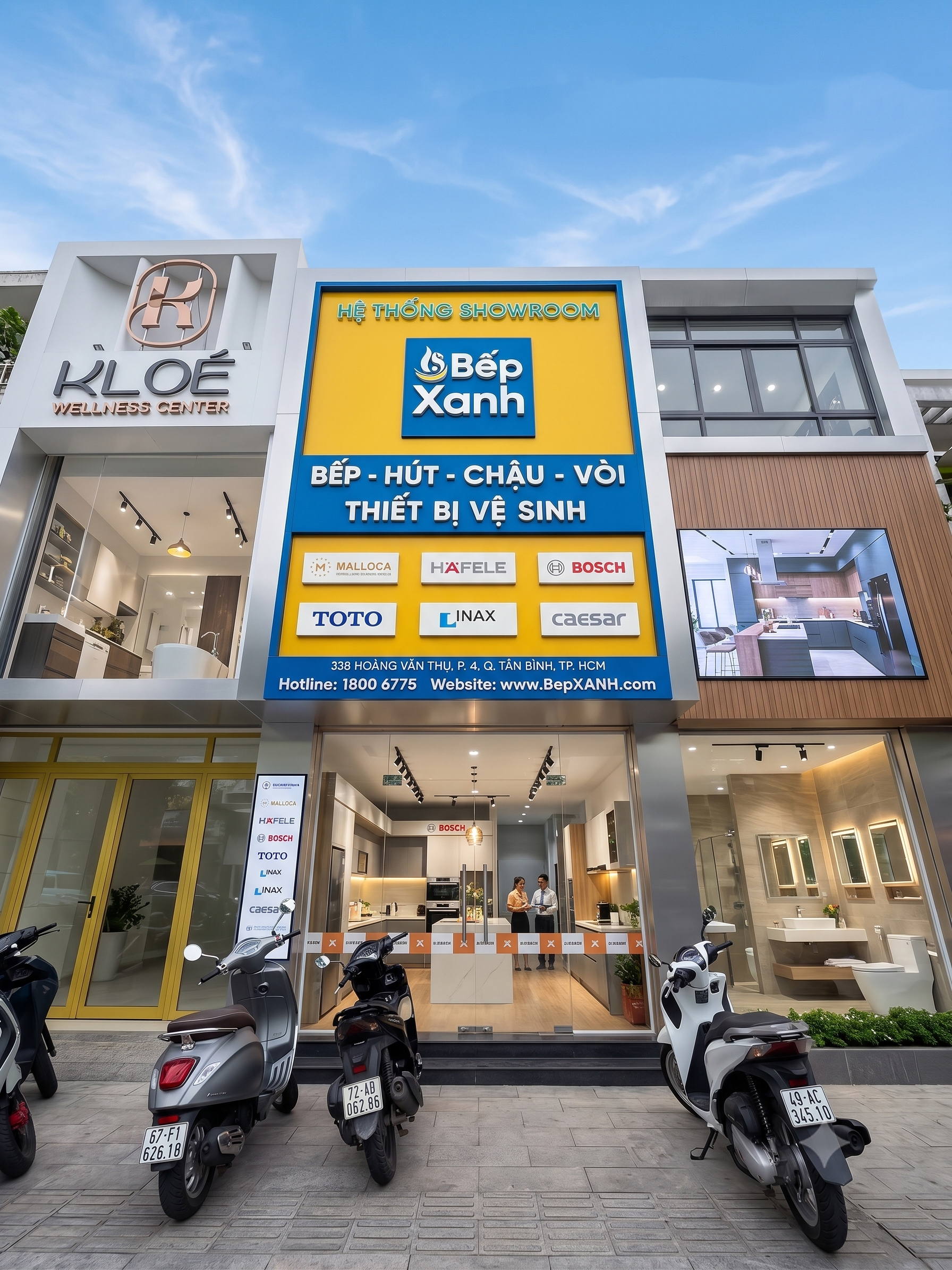 Không gian trưng bày Showroom Bếp Xanh Tân Bình