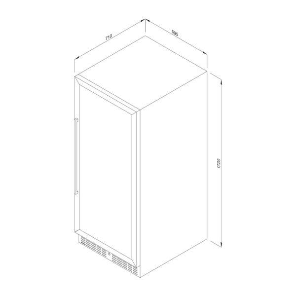 Bản vẽ kích thước lắp đặt tủ rượu Malloca MWC-180BG