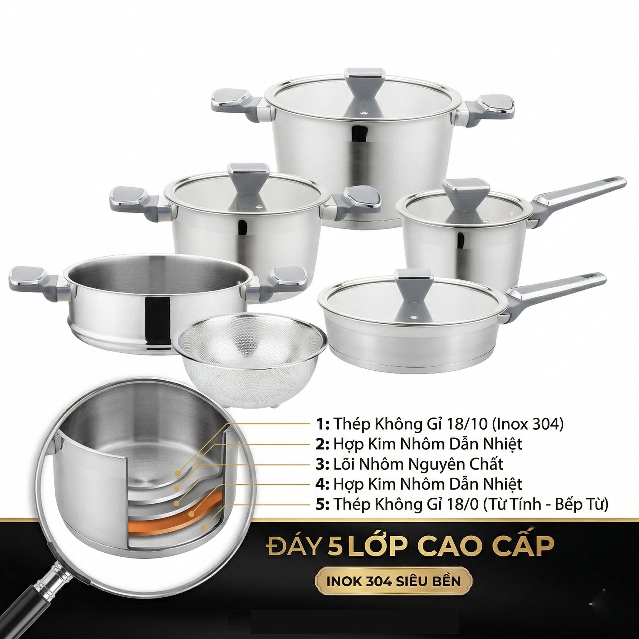 Cấu tạo đáy 5 lớp