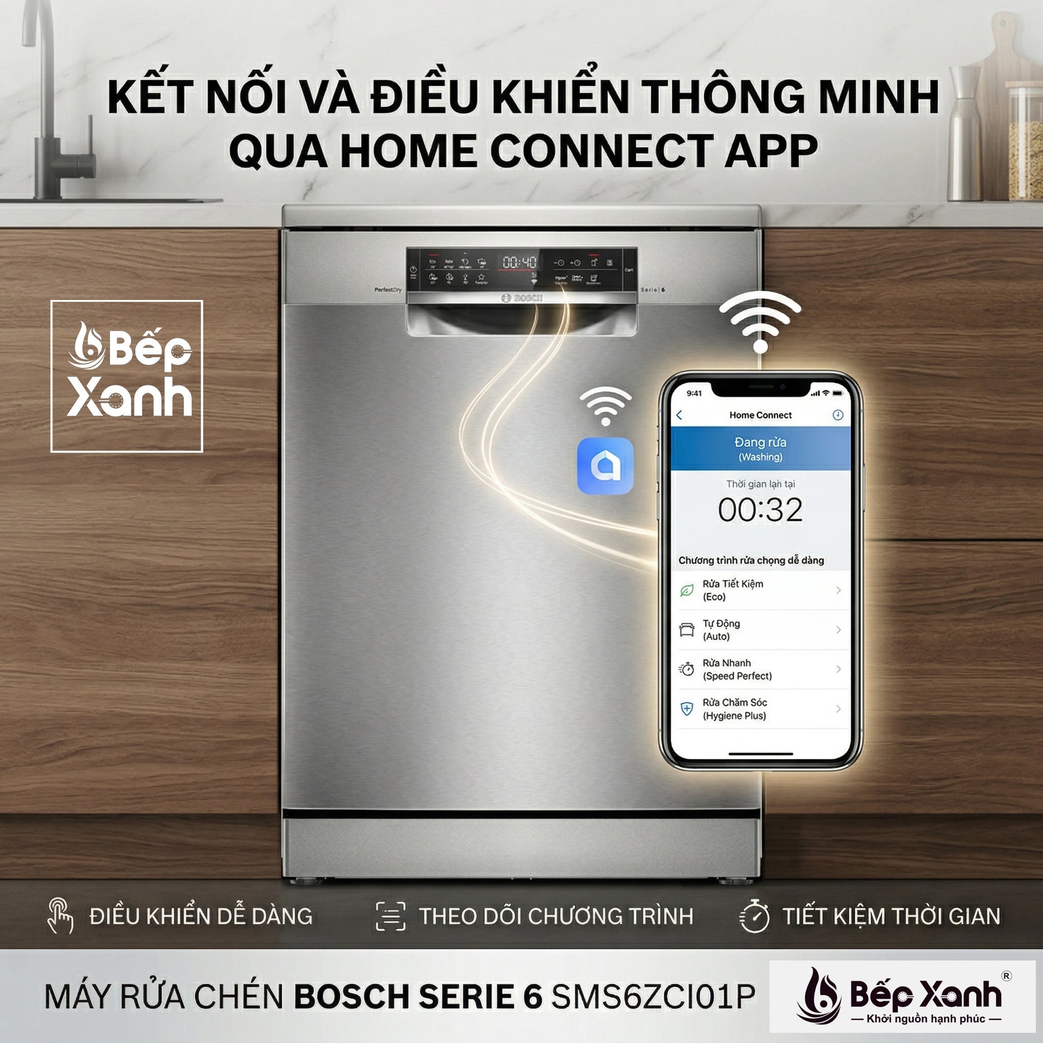 Kết nối thông minh Home Connect từ xa