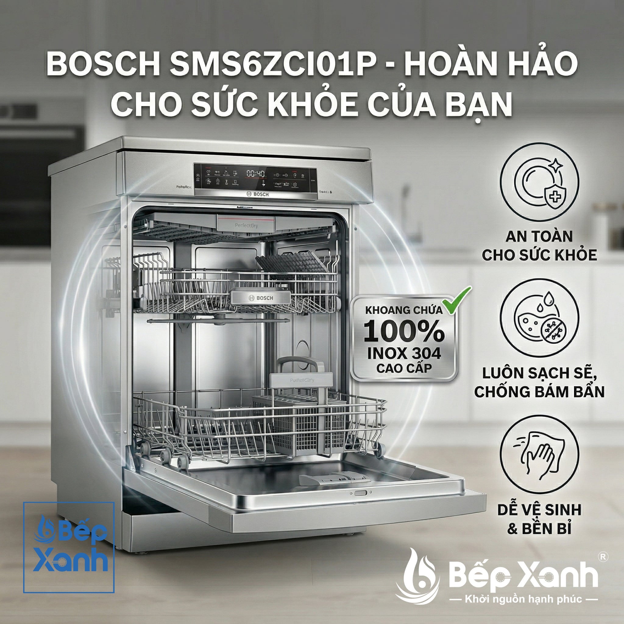 Chất liệu Inox 304 cao cấp chống rỉ