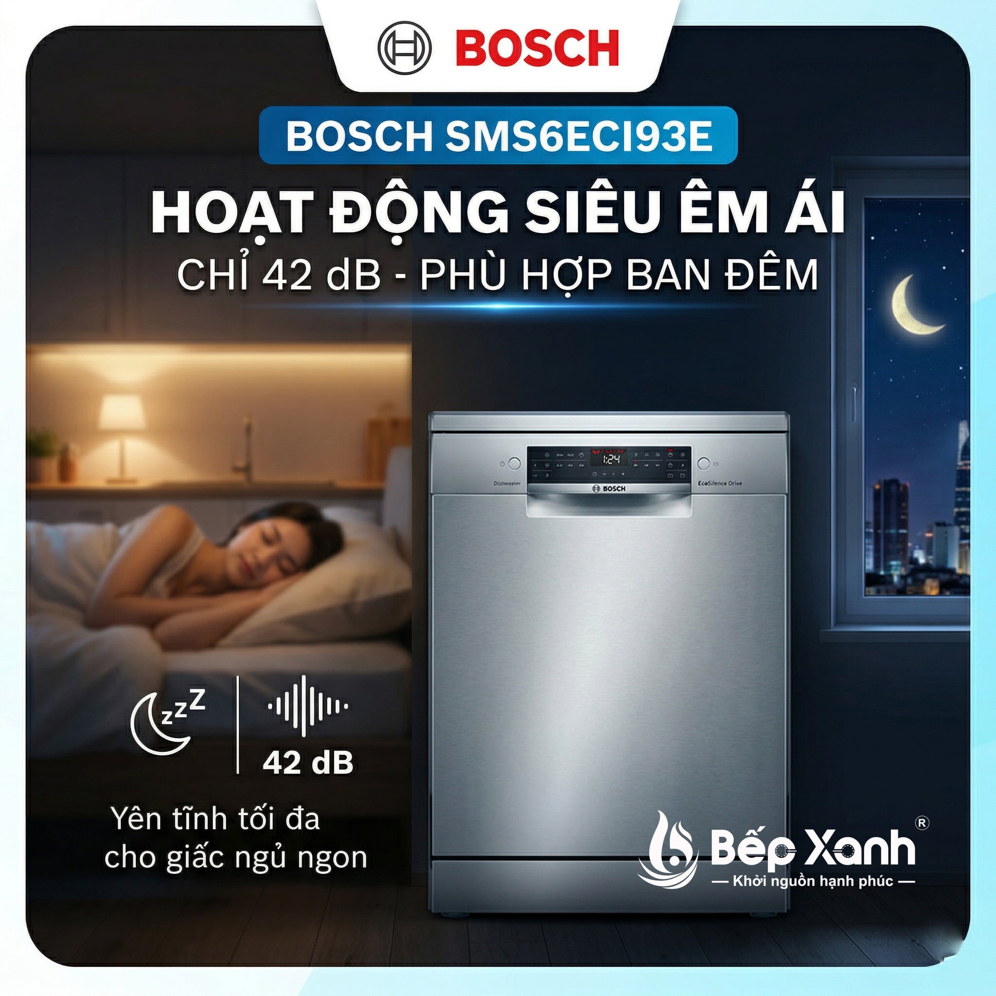 Vận hành siêu êm ái 42 dB