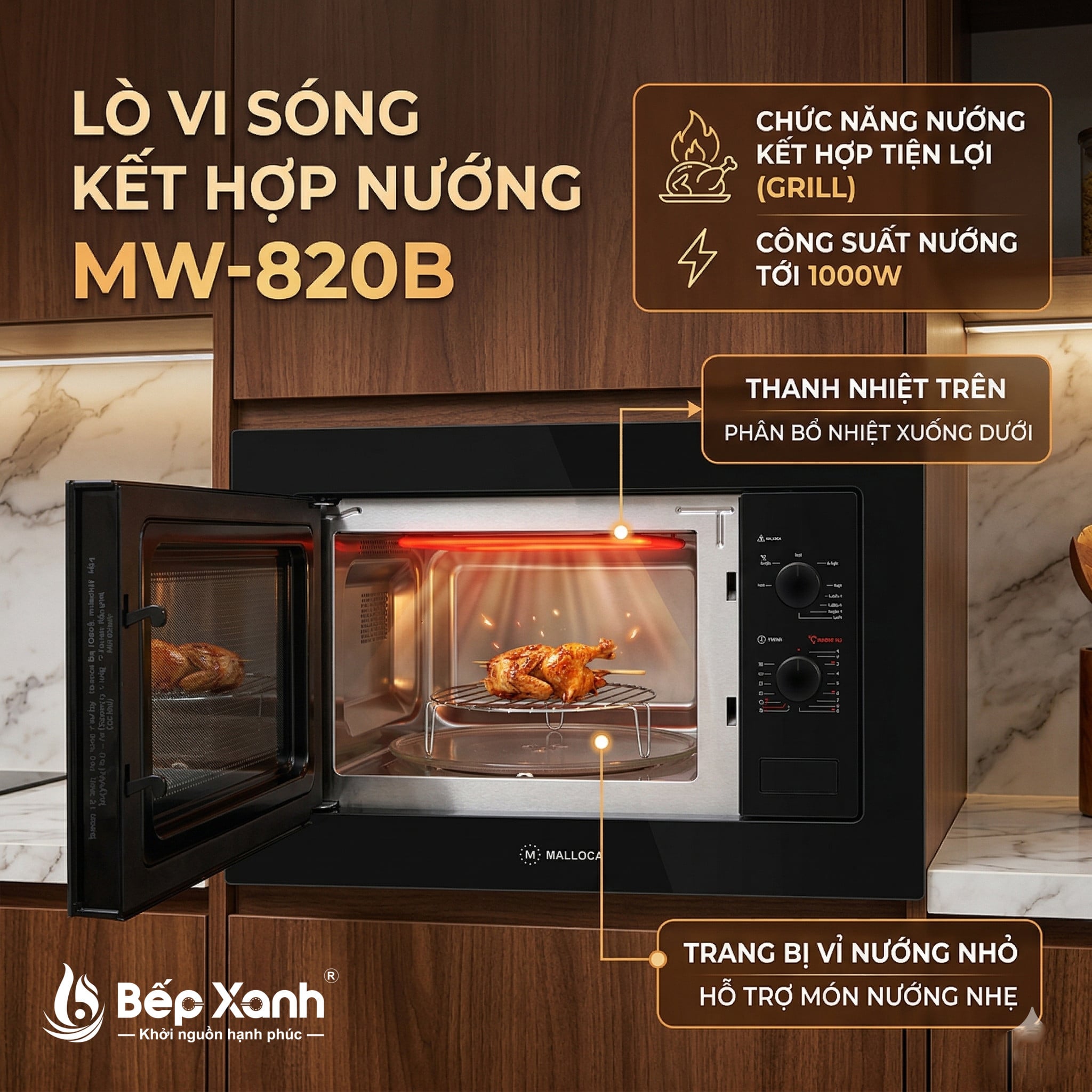Rã đông thông minh Malloca MW-820B