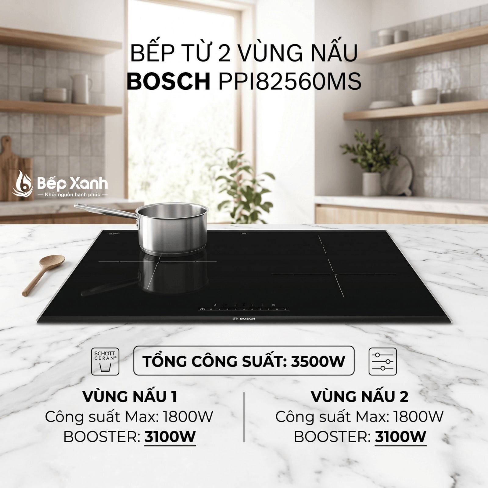 Tính năng Booster đun nấu siêu tốc Bosch