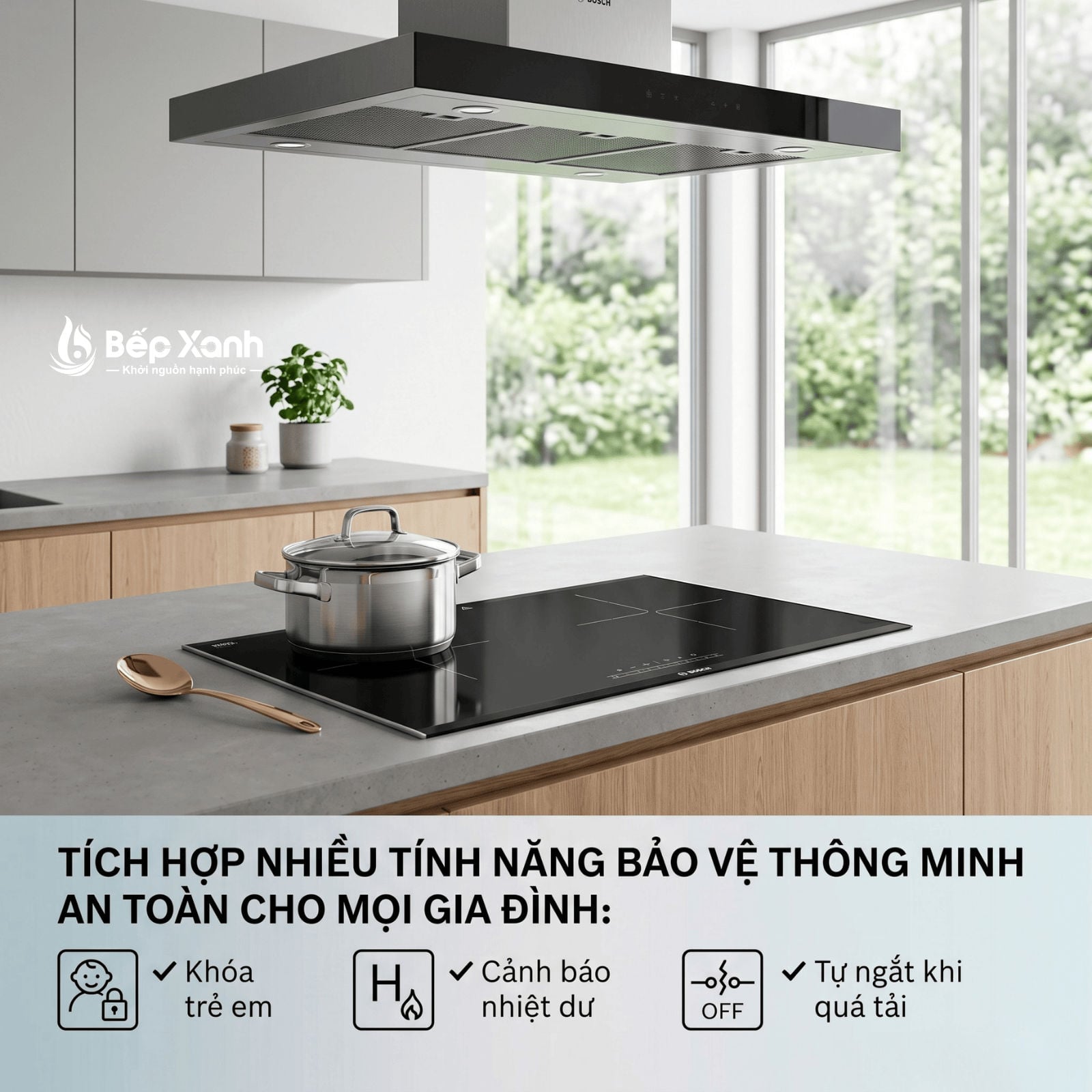 Tính năng an toàn bếp từ Bosch PPI82560MS