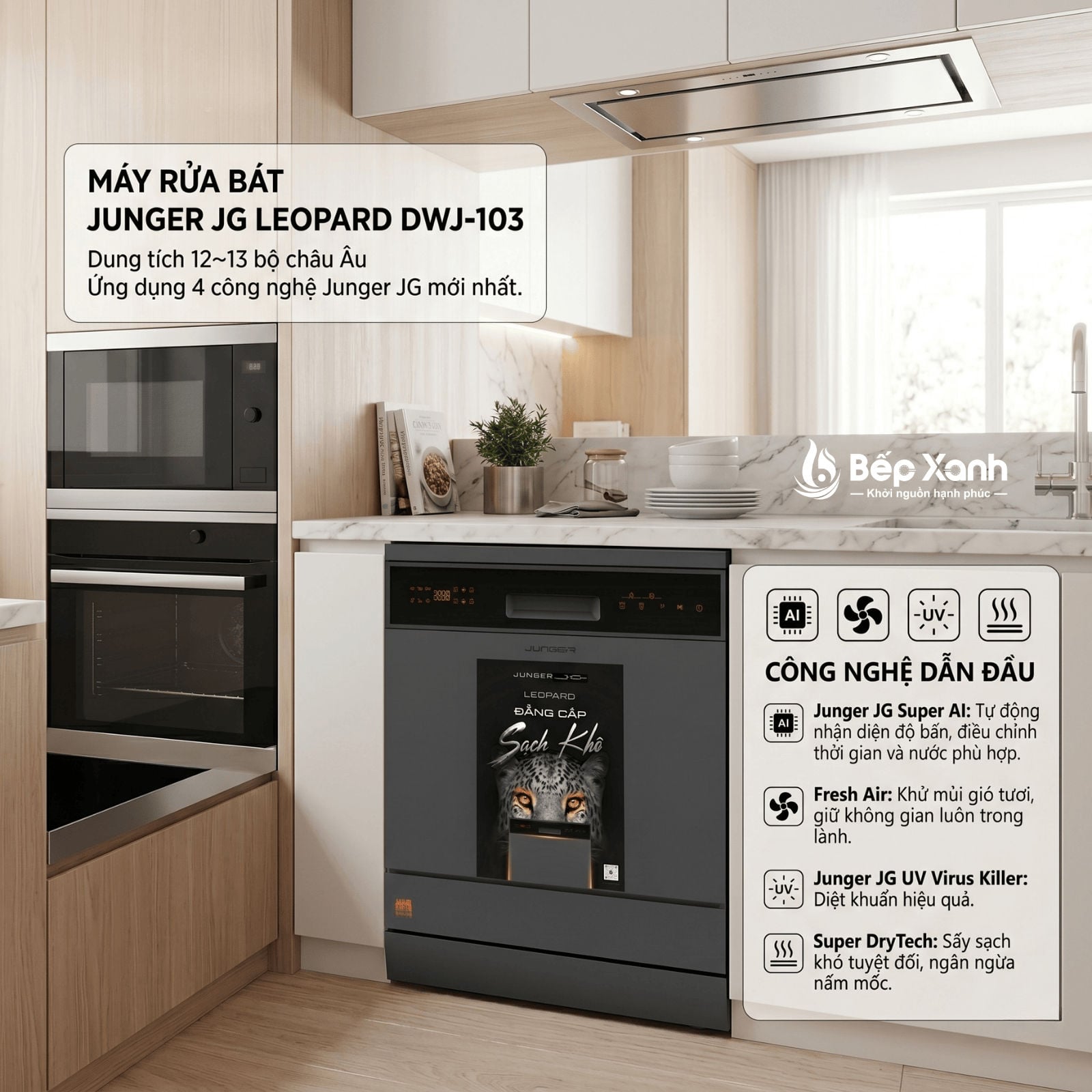 Máy rửa bát Junger Leopard DWJ-103 chính hãng