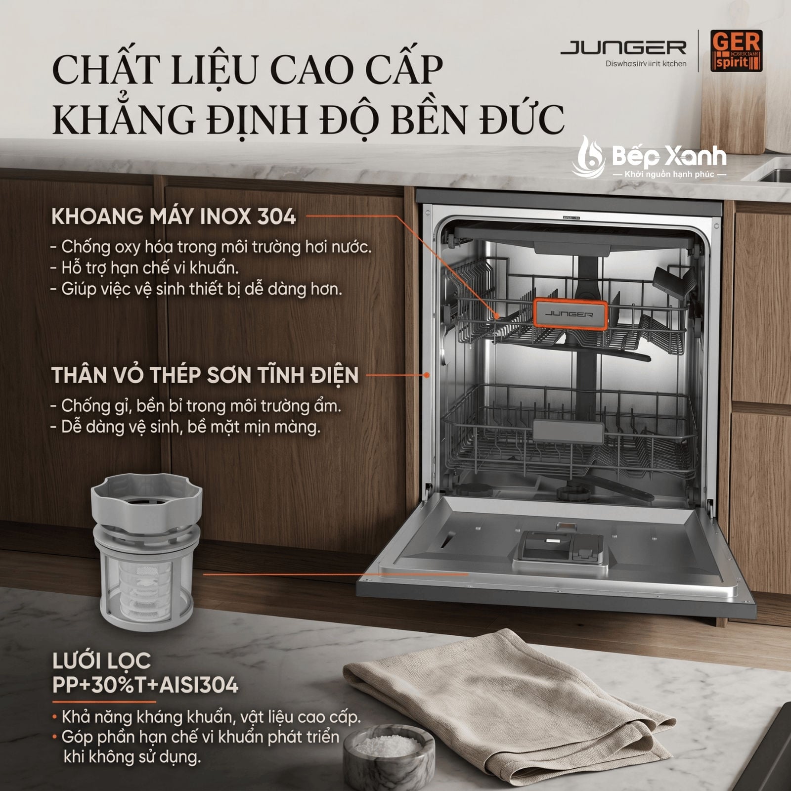Hệ thống tay phun áp lực nước 360 độ sạch sâu