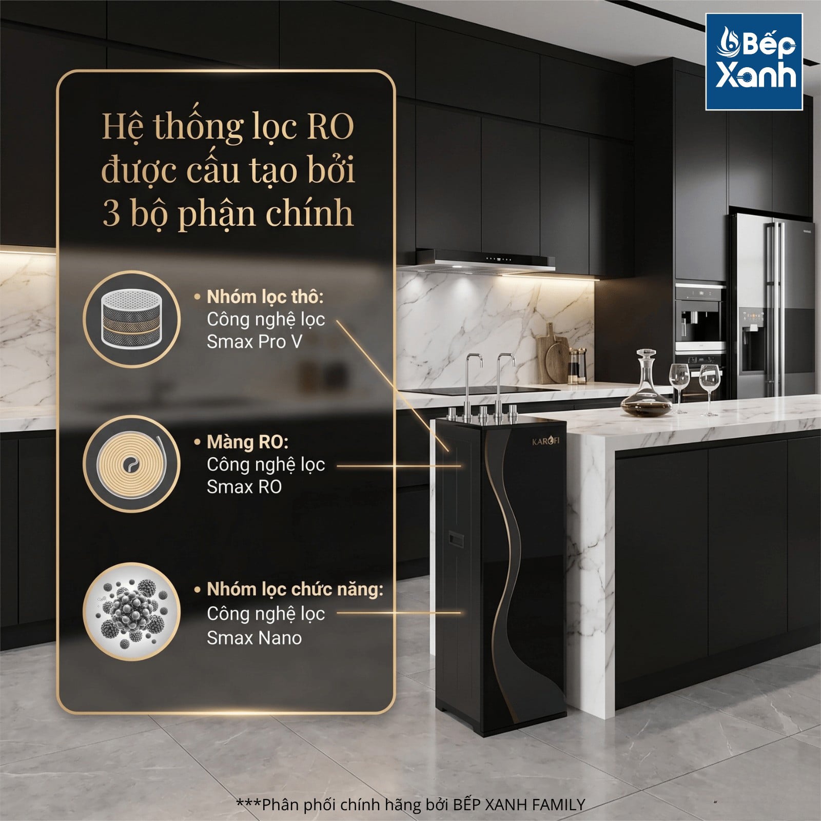 Lõi lọc thô Smax Pro V trên máy lọc nước Karofi KAD-D66S PRO