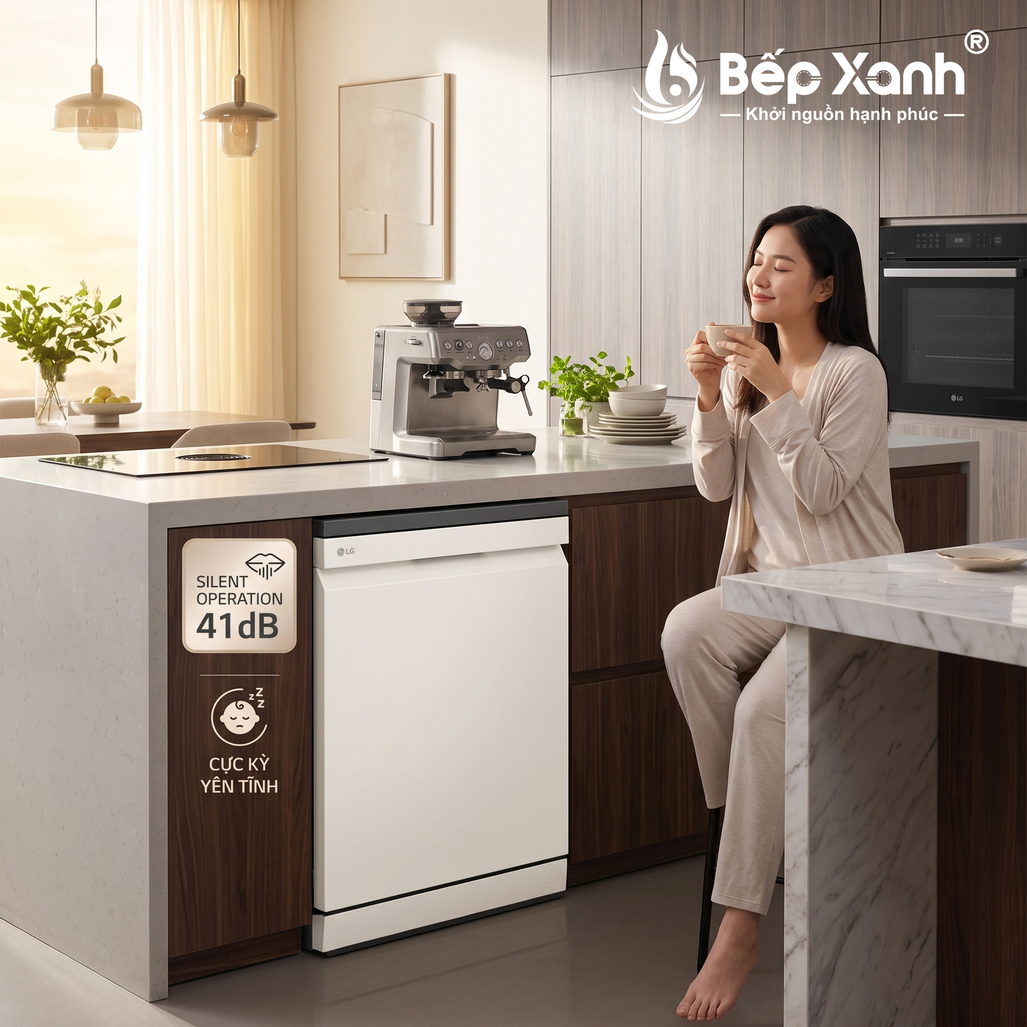 Thiết kế sang trọng nâng tầm gian bếp hiện đại
