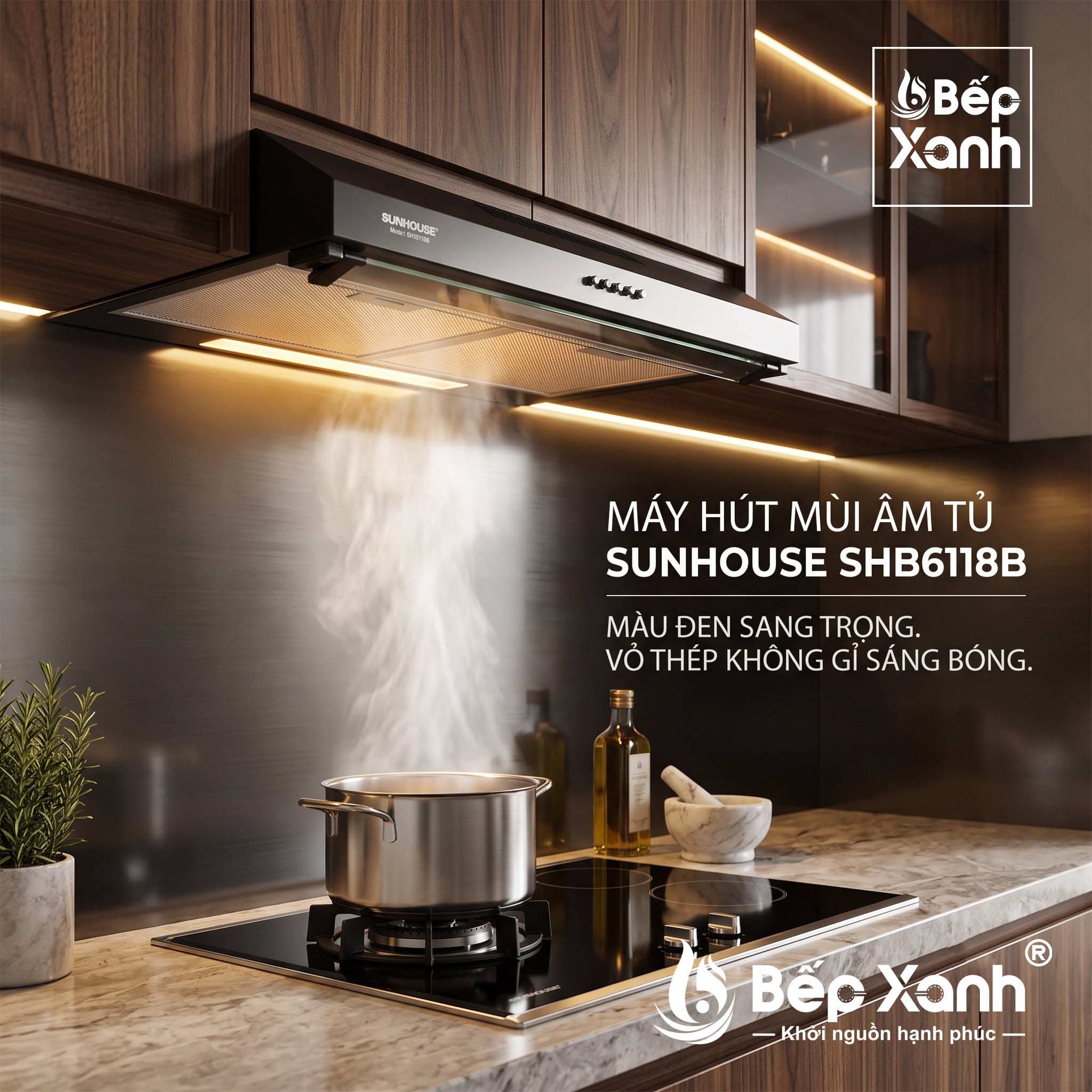 Khử mùi than hoạt tính và kính đen sang trọng