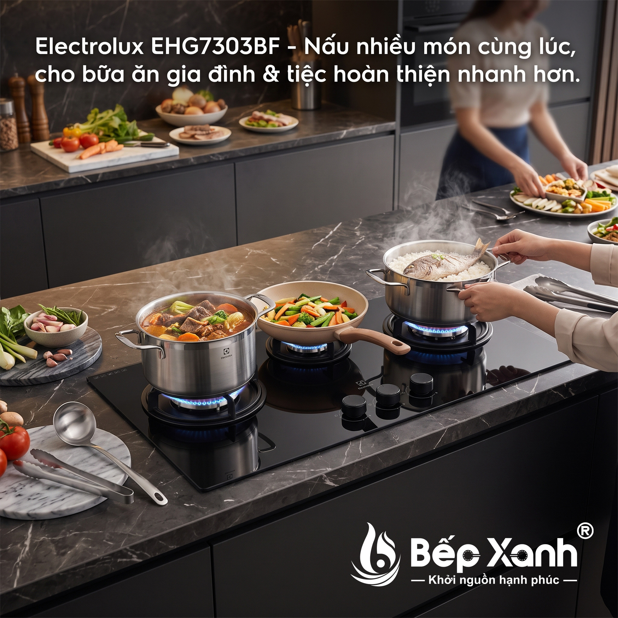 Thiết kế 3 vùng nấu