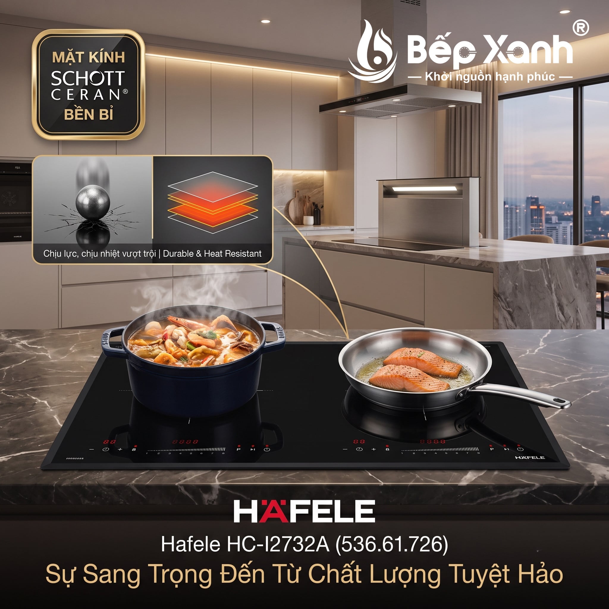 Mặt kính Schott Ceran cao cấp Hafele