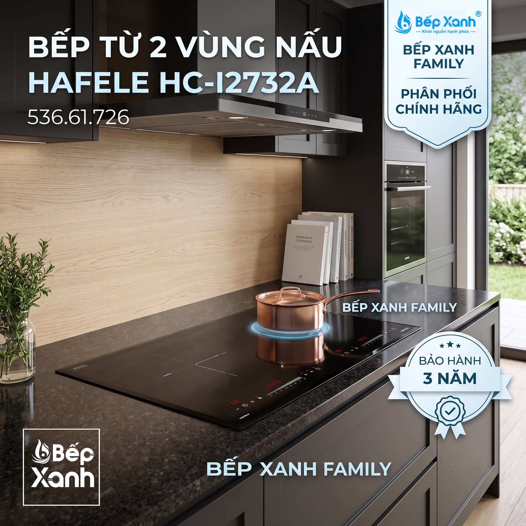 Thiết kế lắp âm bếp từ Hafele