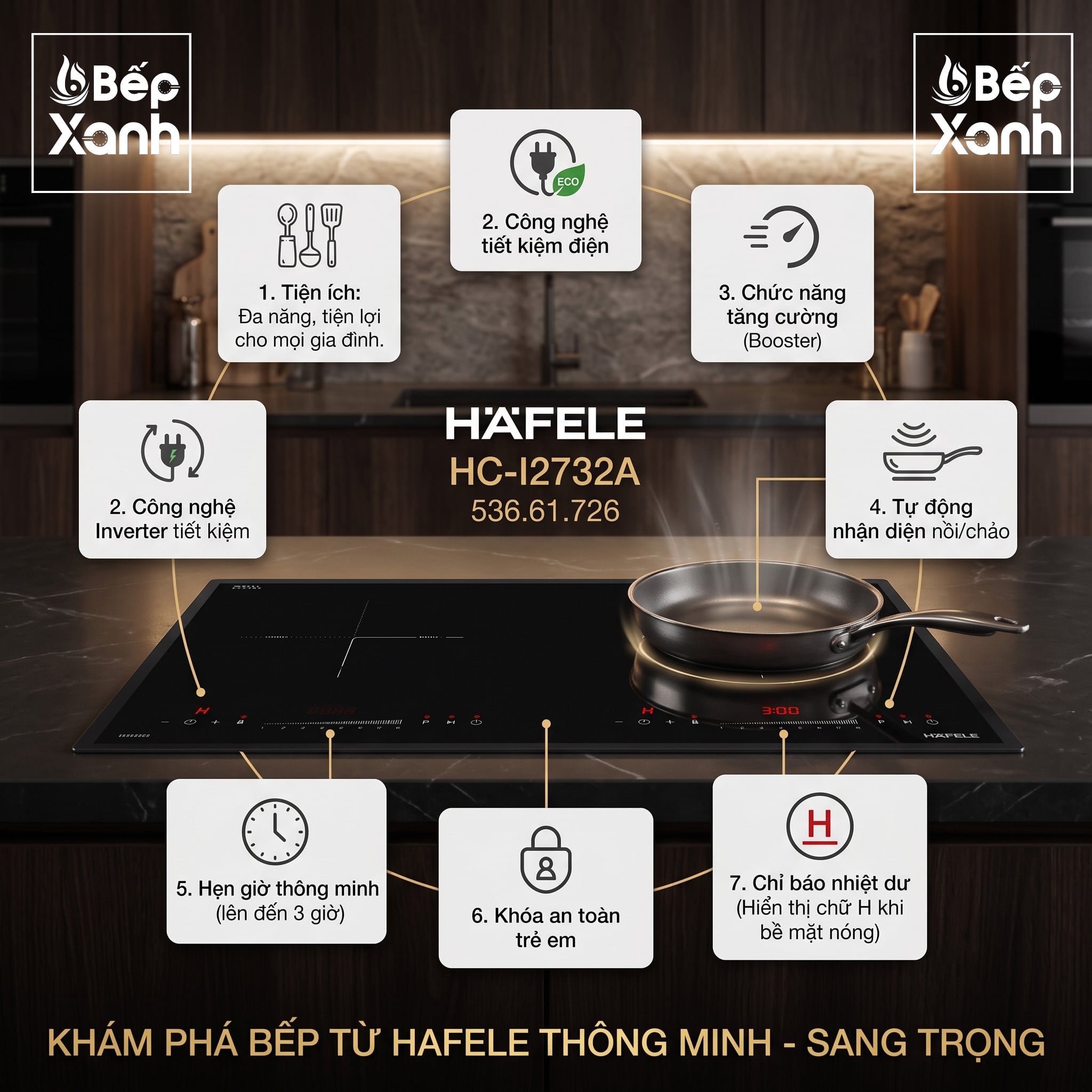 Tính năng an toàn thông minh bếp từ Hafele