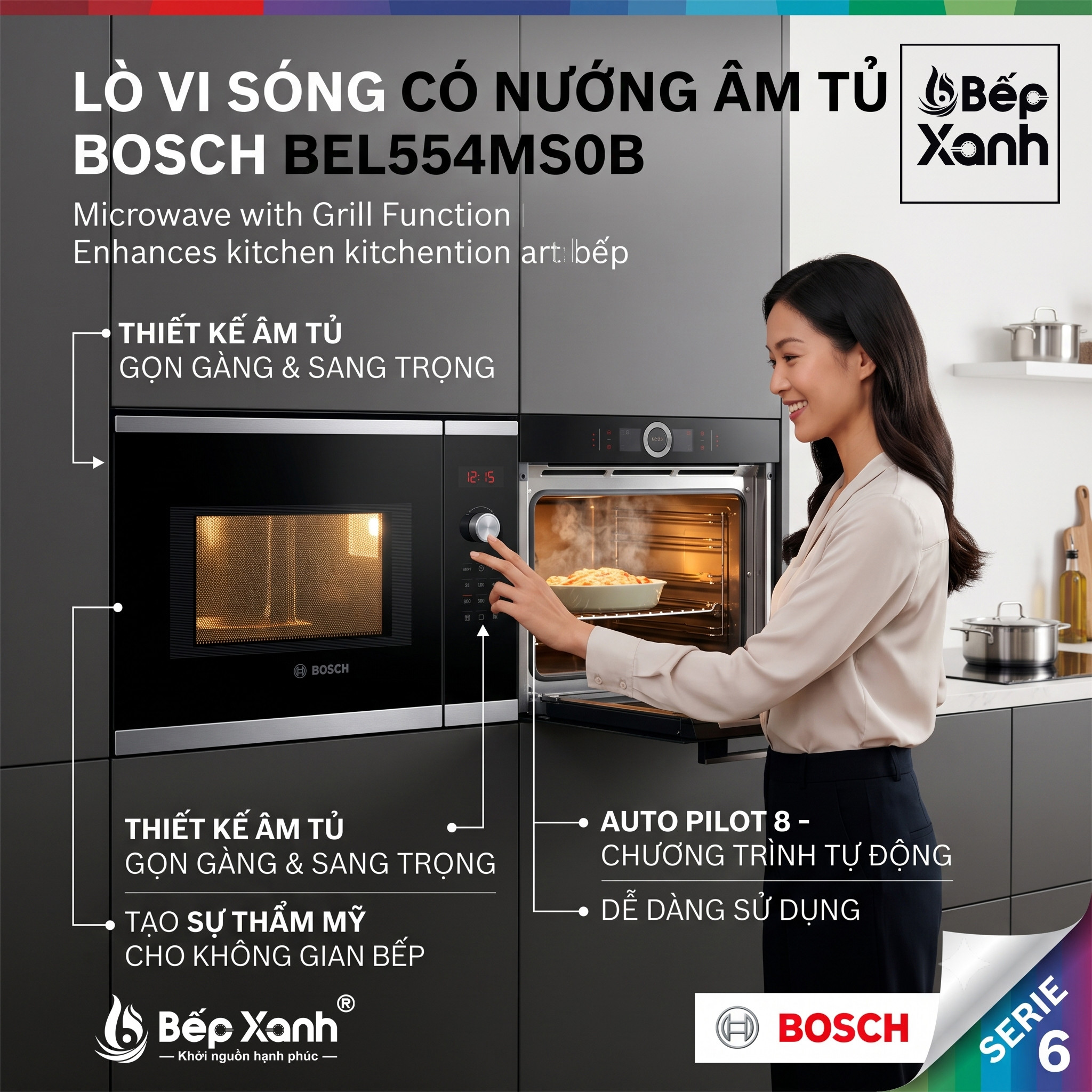 Lò vi sóng Bosch BEL554MS0B Nướng Âm Tủ - Sang Xịn Mịn – ảnh 2