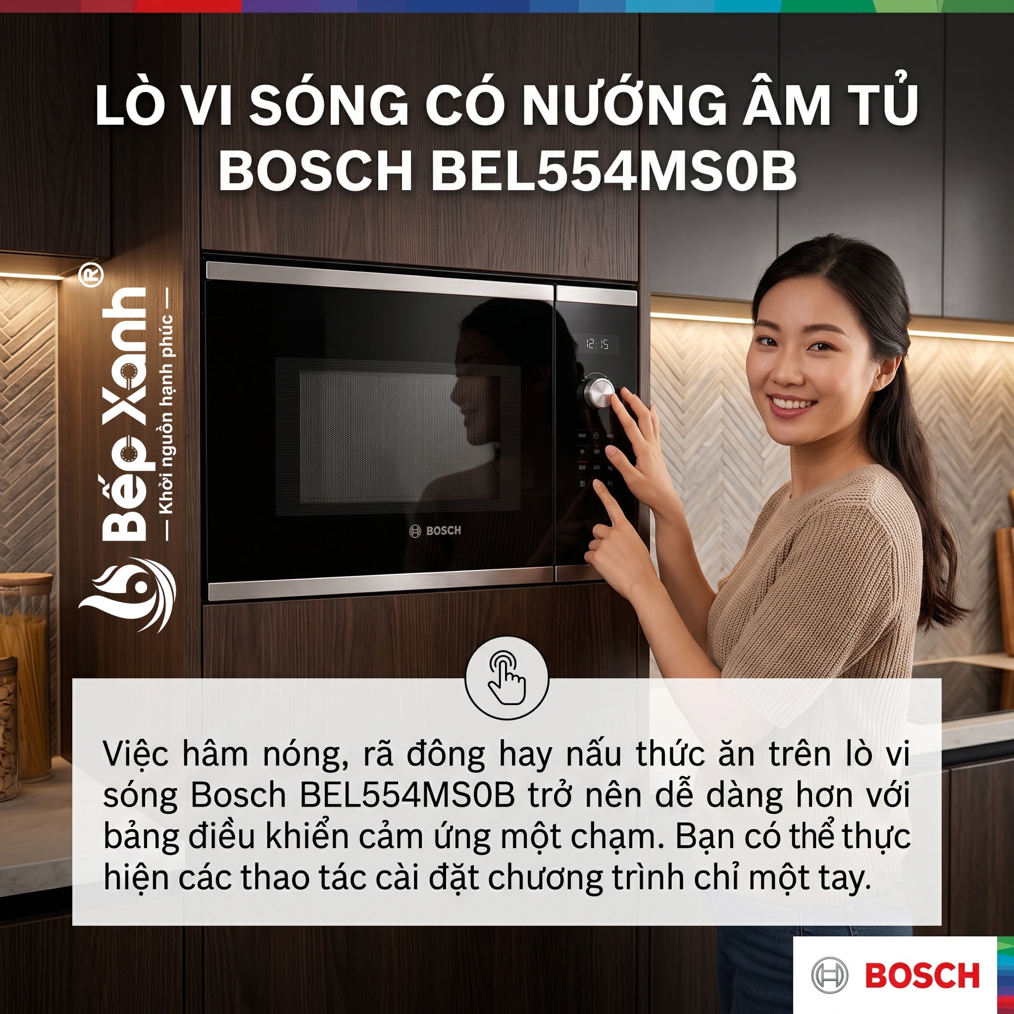 Thiết kế âm tủ nhỏ gọn Bosch BEL554MS0B