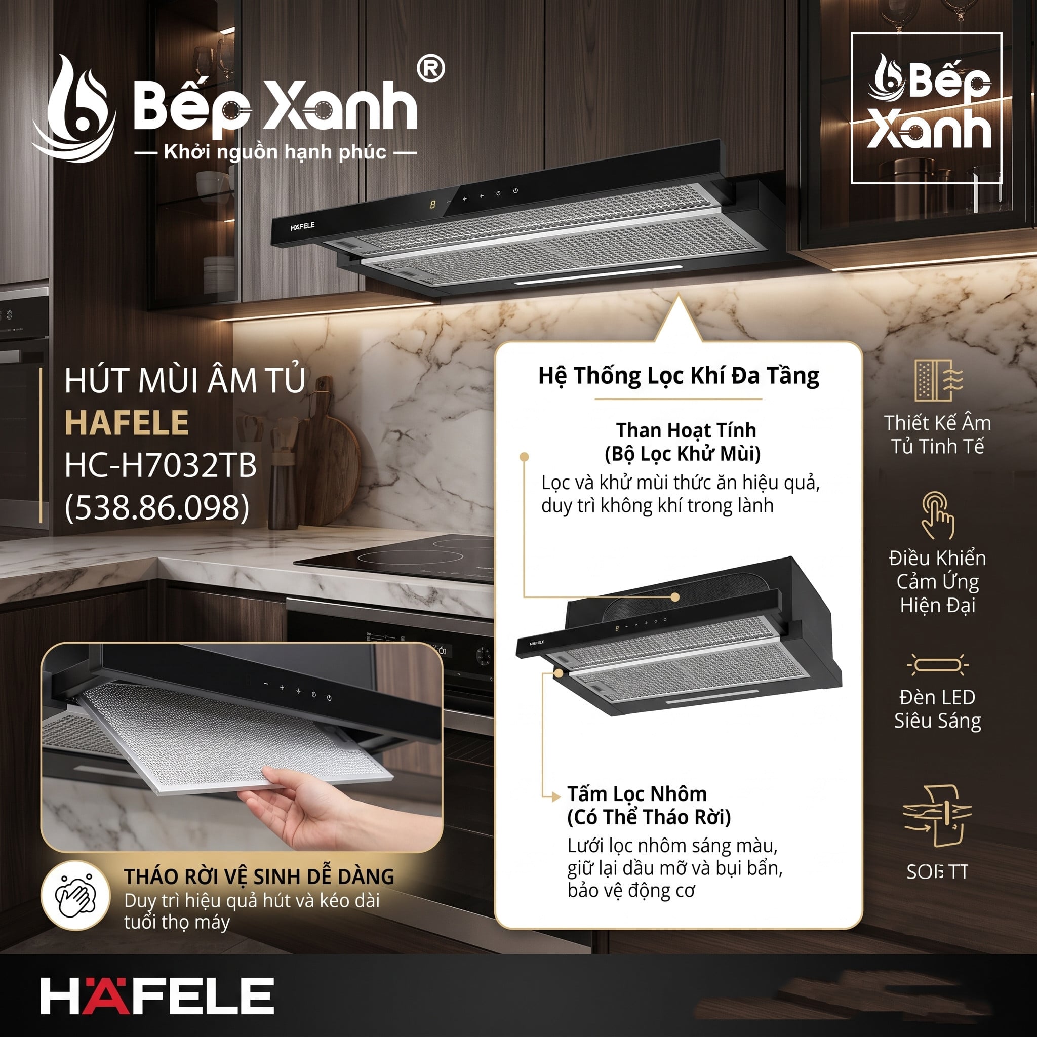 Hệ thống tấm lọc mỡ nhôm tháo rời