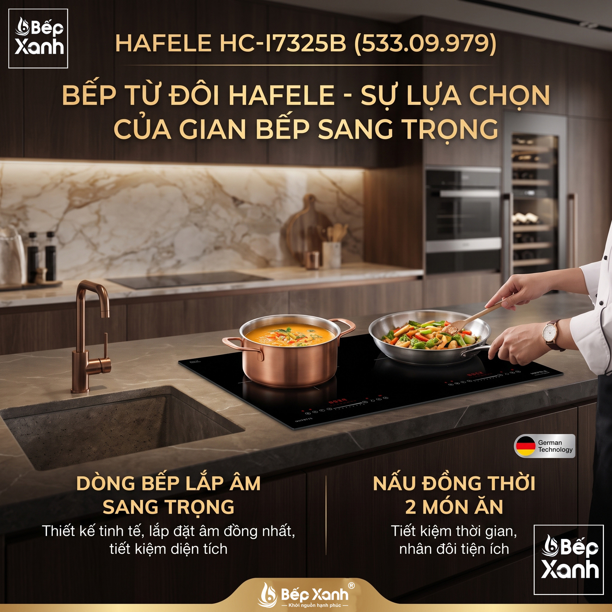 Bếp từ đôi Hafele HC-I7325B công nghệ Đức