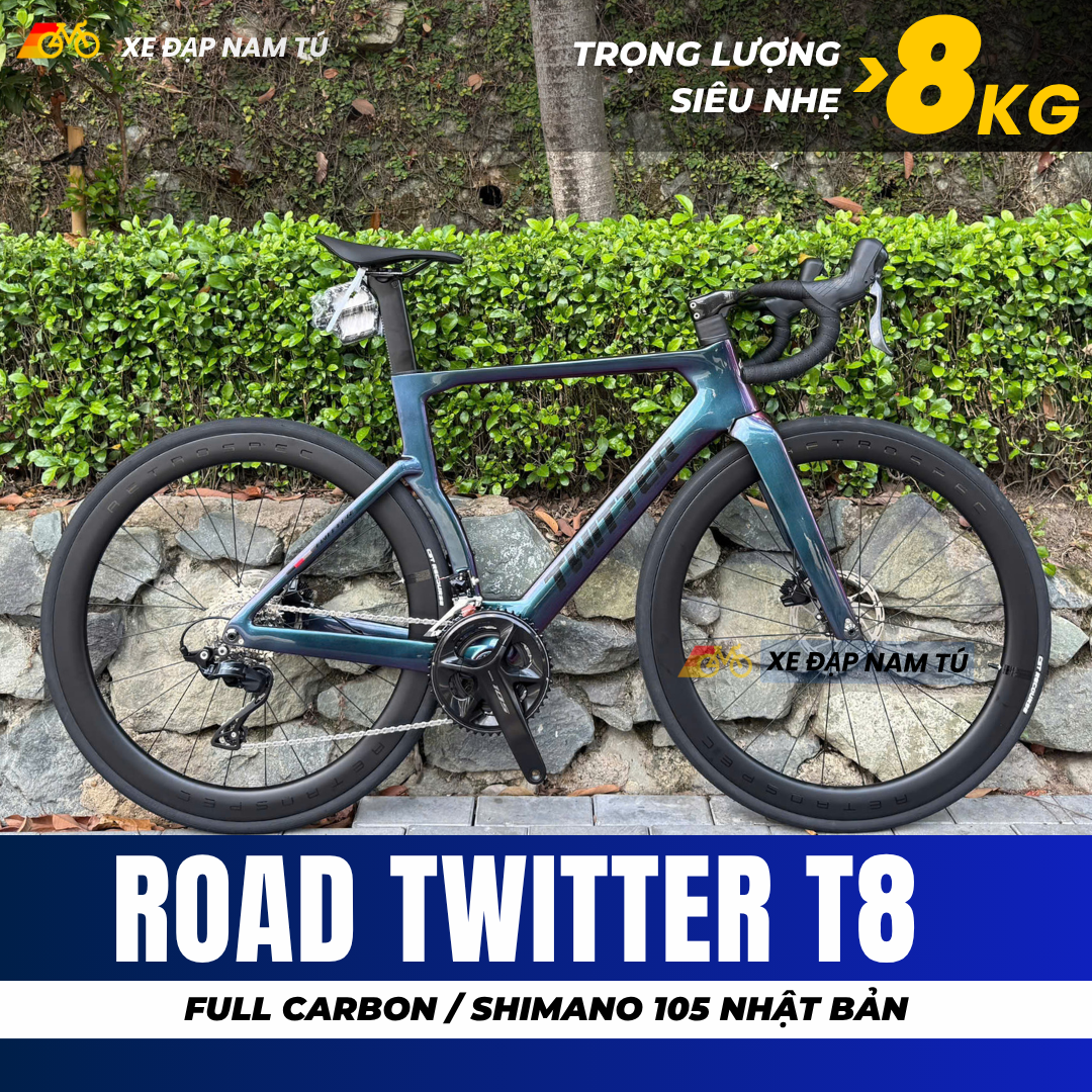 XE ĐẠP ĐUA TWITTER T8 [2026] FULL CARBON, 5 MÓN SHIMANO 105 CAO