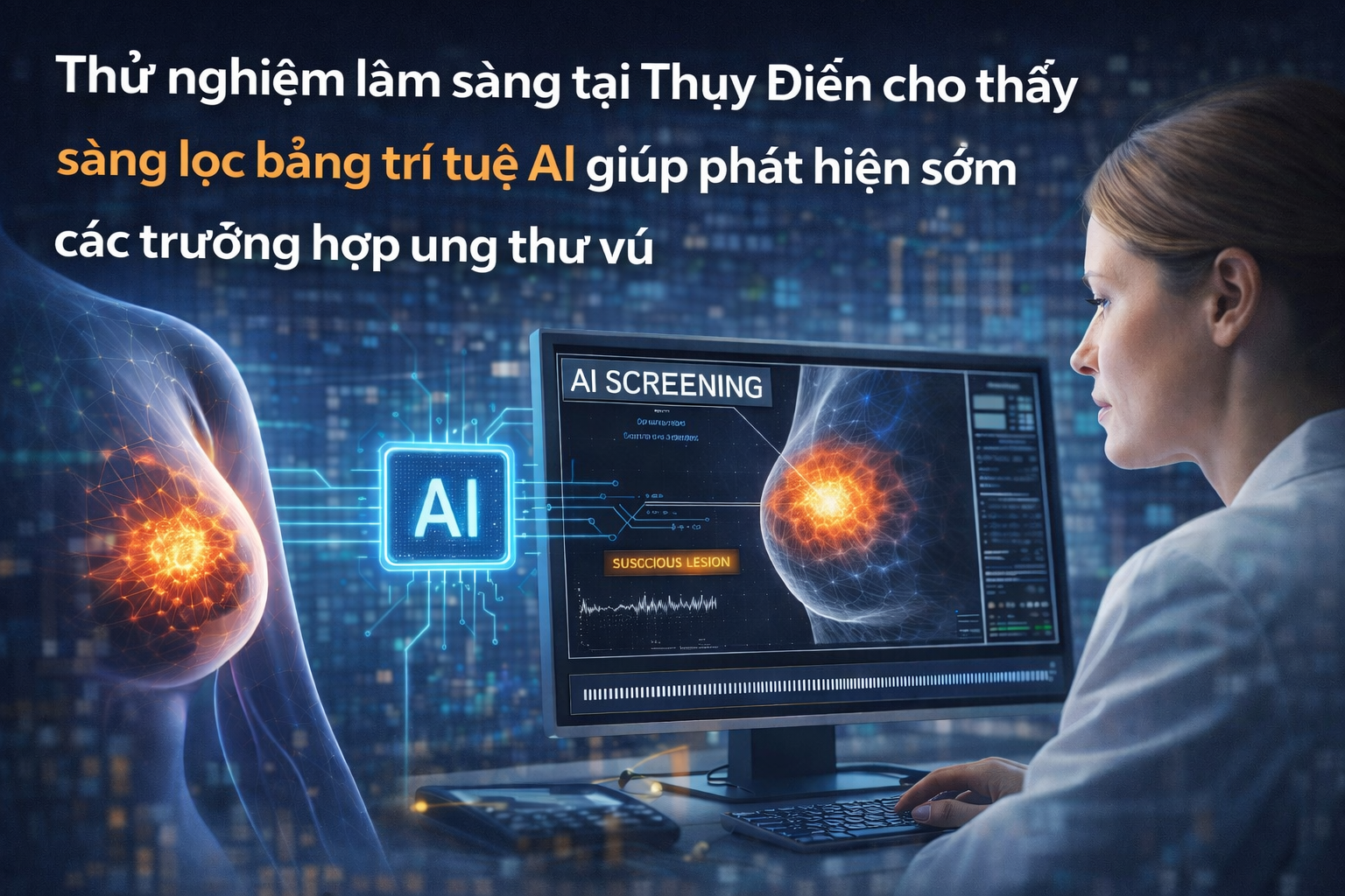 Thử nghiệm lâm sàng tại Thụy Điển cho thấy sàng lọc bằng trí tuệ nhân tạo giúp phát hiện sớm các trường hợp ung thư vú ác tính