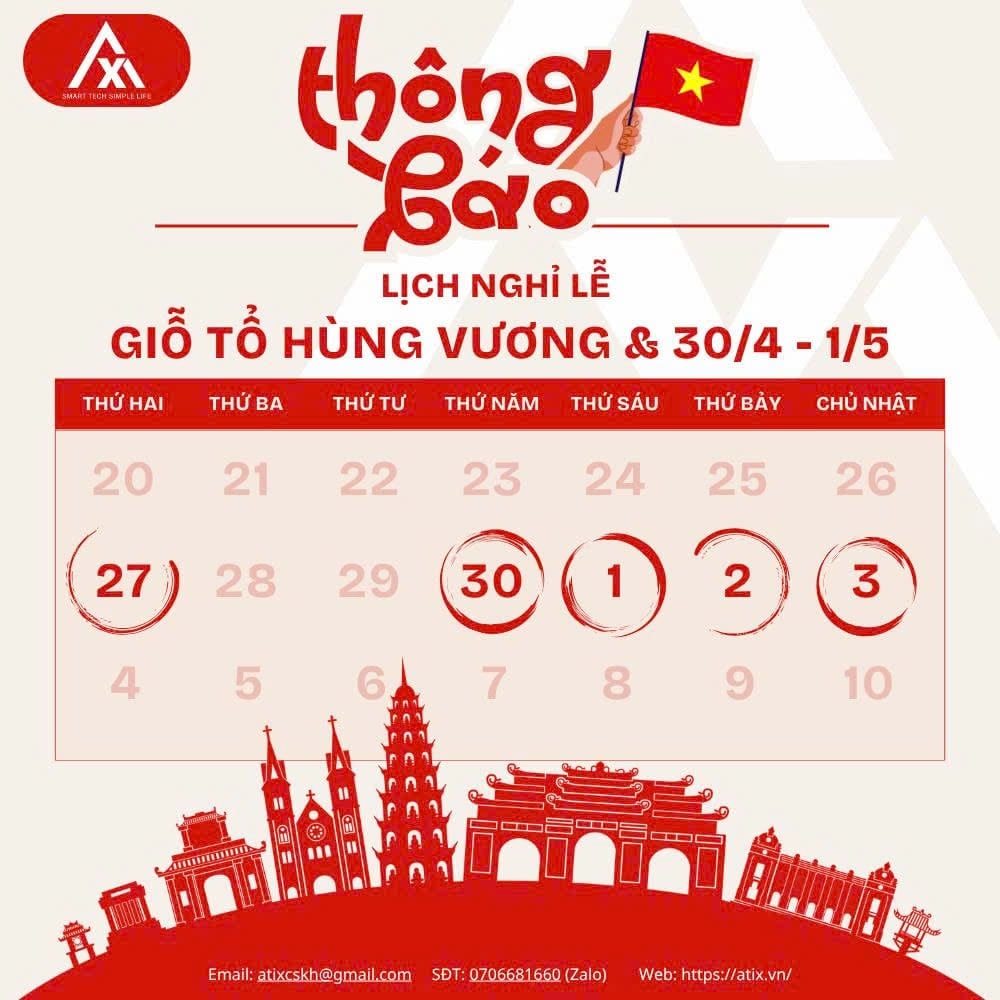 THÔNG BÁO NGHỈ LỄ