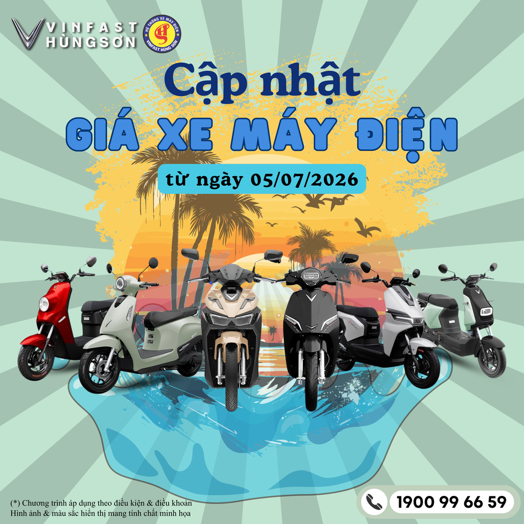 Cập nhật giá niêm yết từ 05/07/2026: Giá xe máy điện VinFast hiện còn bao nhiêu?