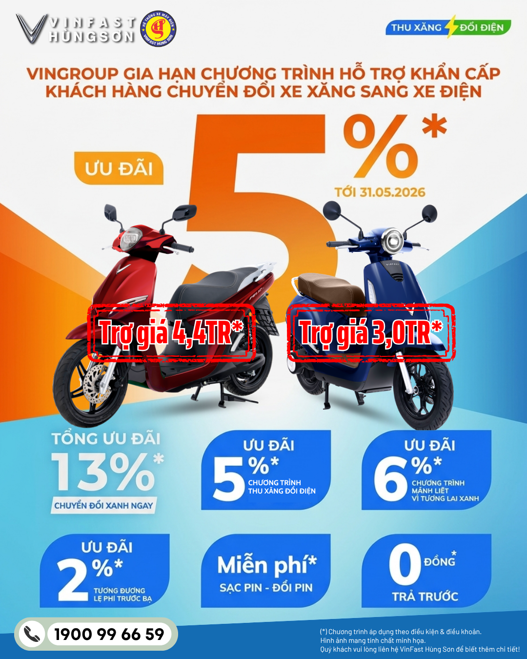 Mua Xe Máy Điện VinFast Tháng 5 Tại Hùng Sơn: Tiết Kiệm Đến 6,7 Triệu Đồng