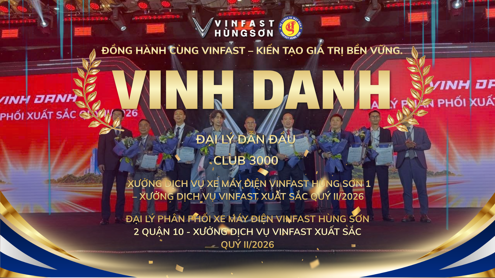 VinFast Hùng Sơn tự hào được VinFast Việt Nam vinh danh với 4 giải thưởng danh giá năm 2026