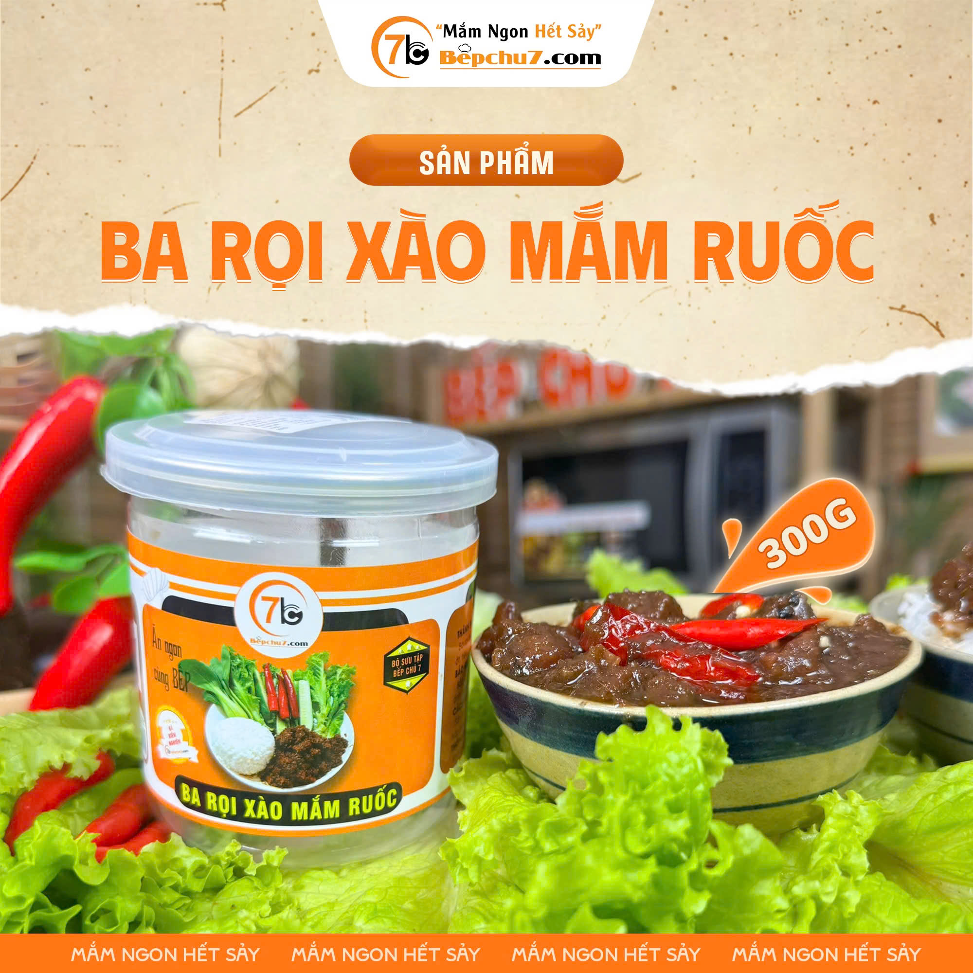 Ba Rọi Xào Mắm Ruốc – Bếp Chú 7