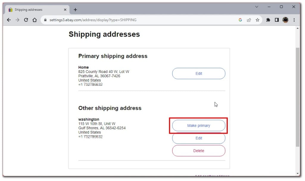 Kiểm tra địa chỉ nhận hàng từ eBay cẩn thận trước khi đặt hàng