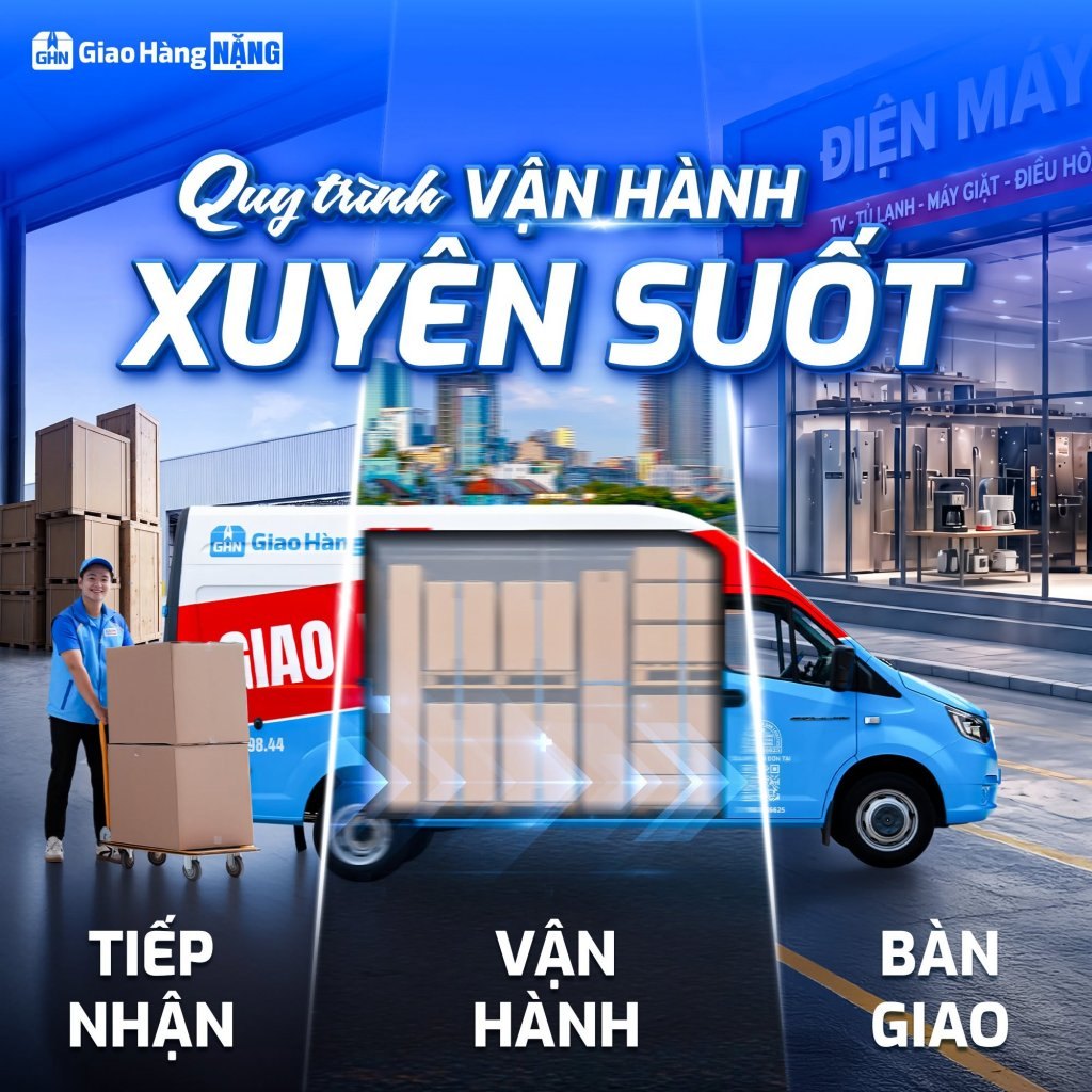 Quy trình Giao Hàng NẶNG cho thuê xe tải chở hàng Quận Tân Phú