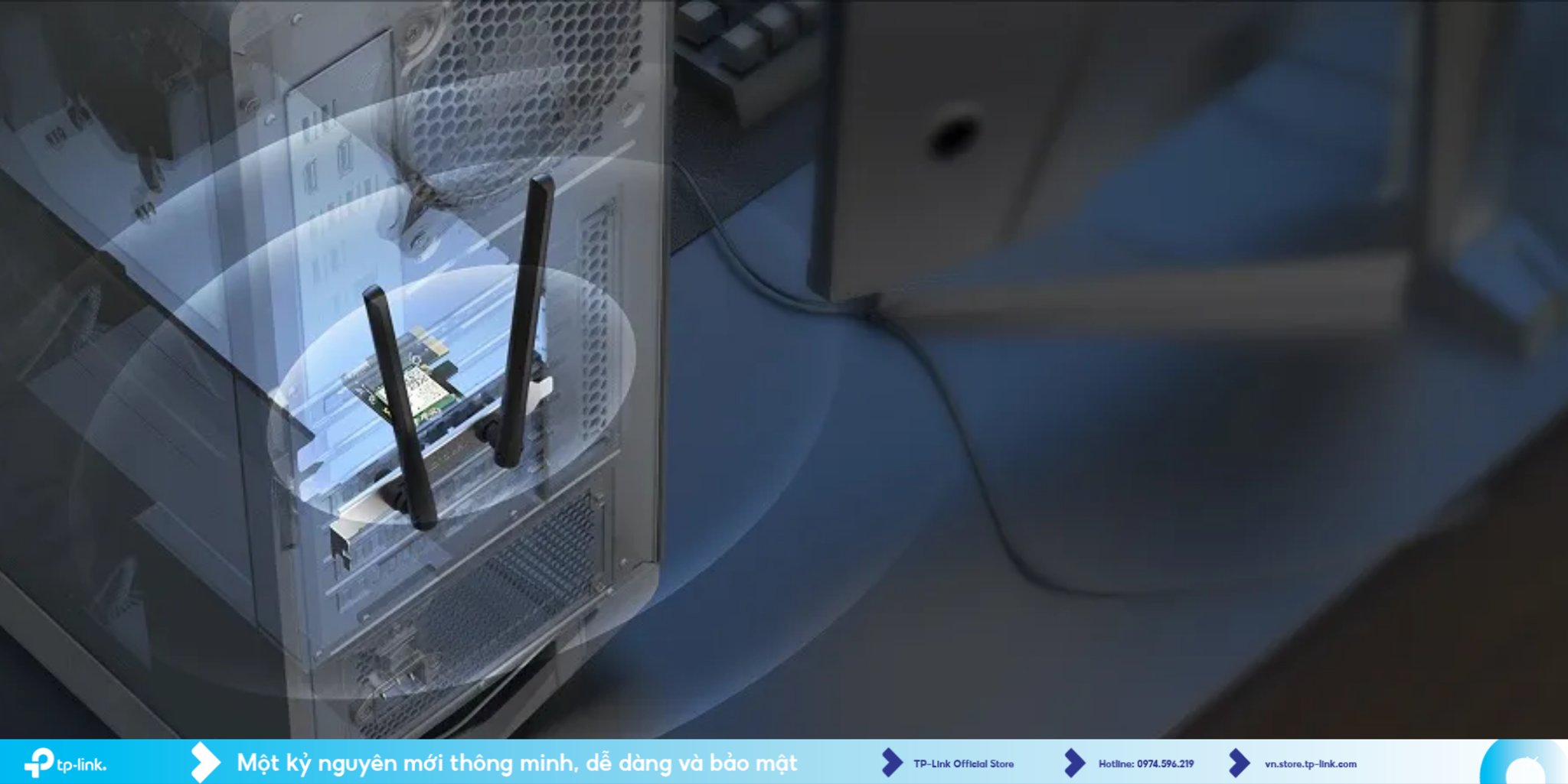 MA80XE – Adapter PCIe AX3000 Wi-Fi 6 Bluetooth 5.3 Cho PC, Tốc Độ Mạnh Mẽ & Độ Trễ Siêu Thấp