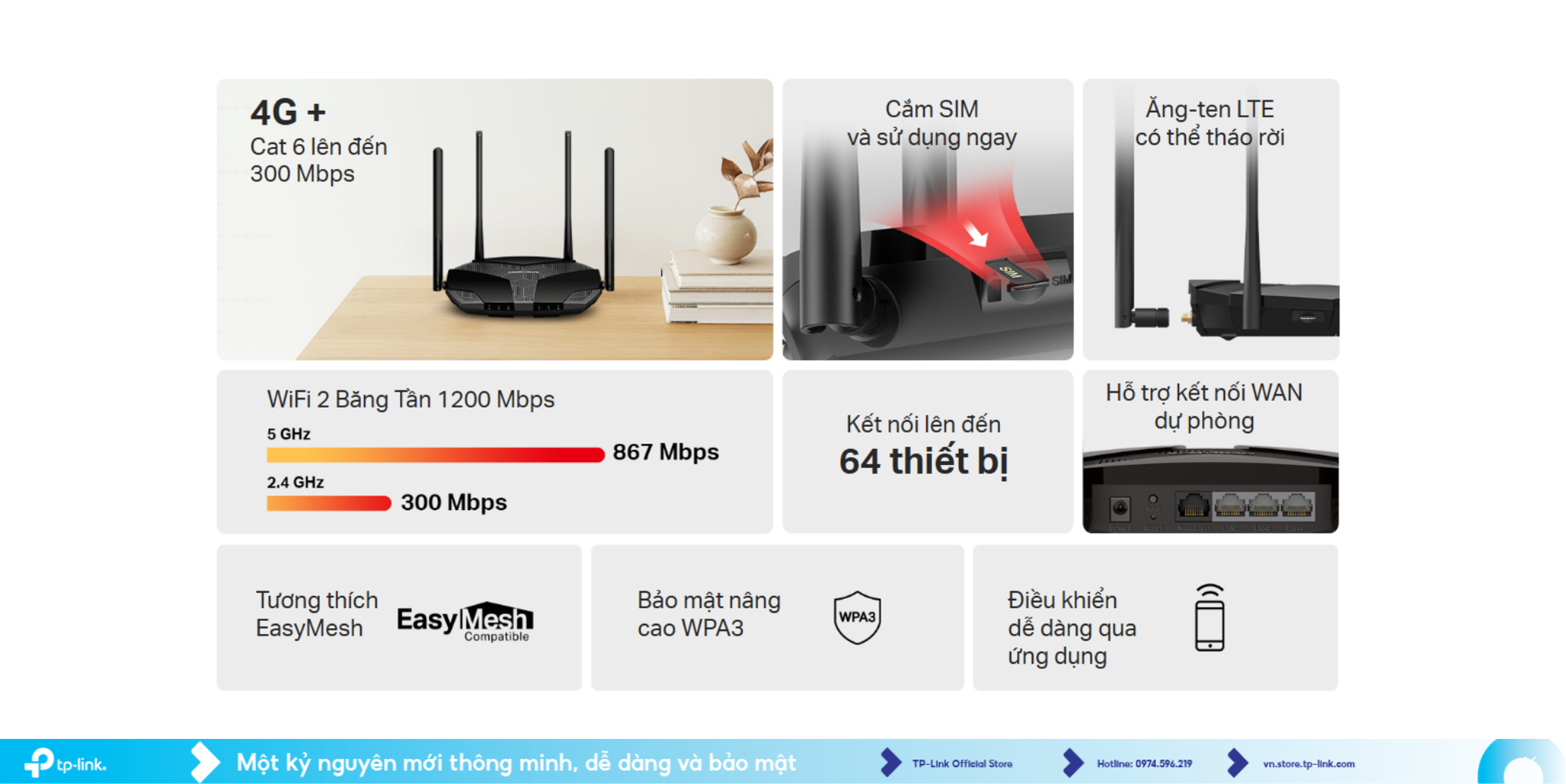MB235-4G – Router Wi-Fi 4G+ AC1200 Kết Nối Linh Hoạt Mọi Nơi