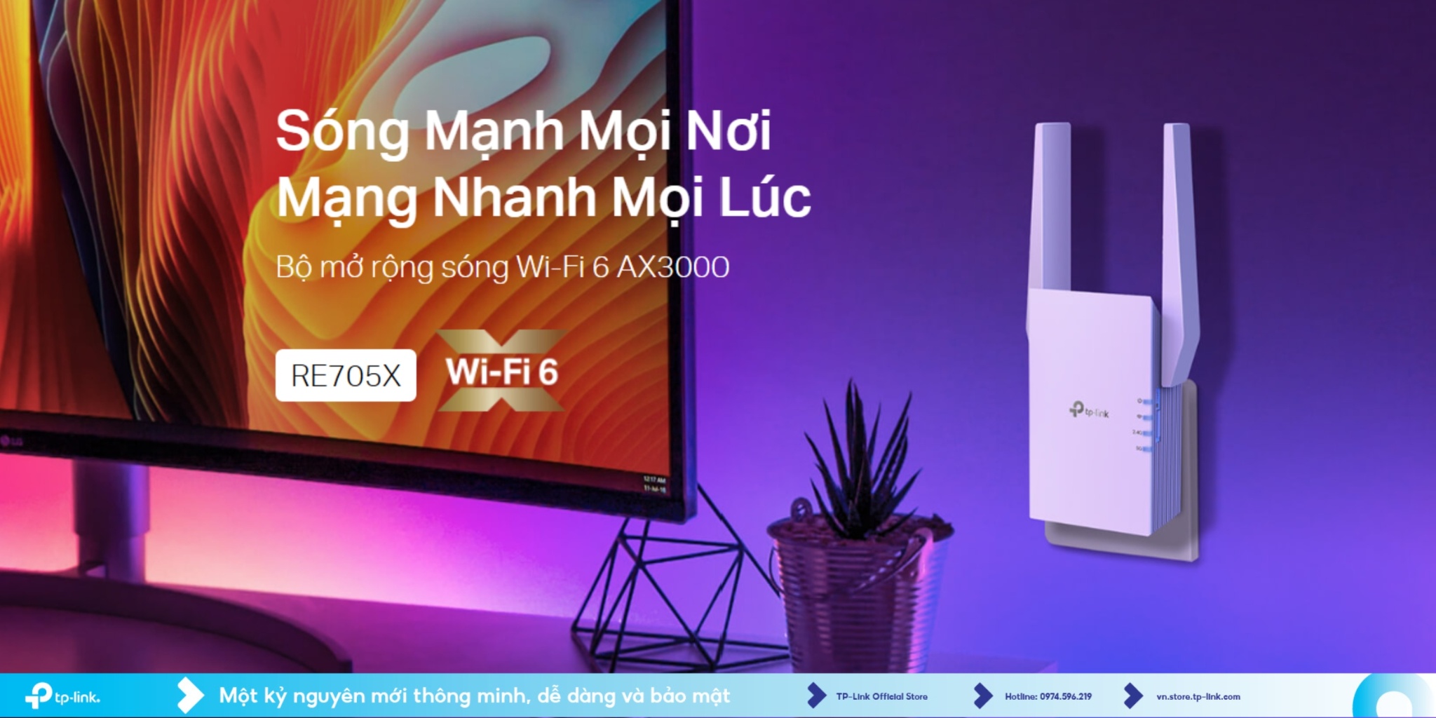 Bộ Mở Rộng Sóng WiFi TP-Link RE705X : Wi-Fi 6 AX3000, EasyMesh, Phủ Sóng Rộng
