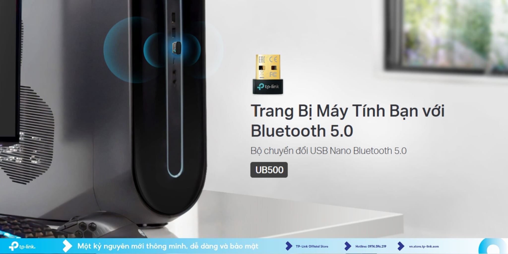 USB Bluetooth 5.0 TP-Link UB500 Nhỏ Gọn Kết Nối Nhanh
