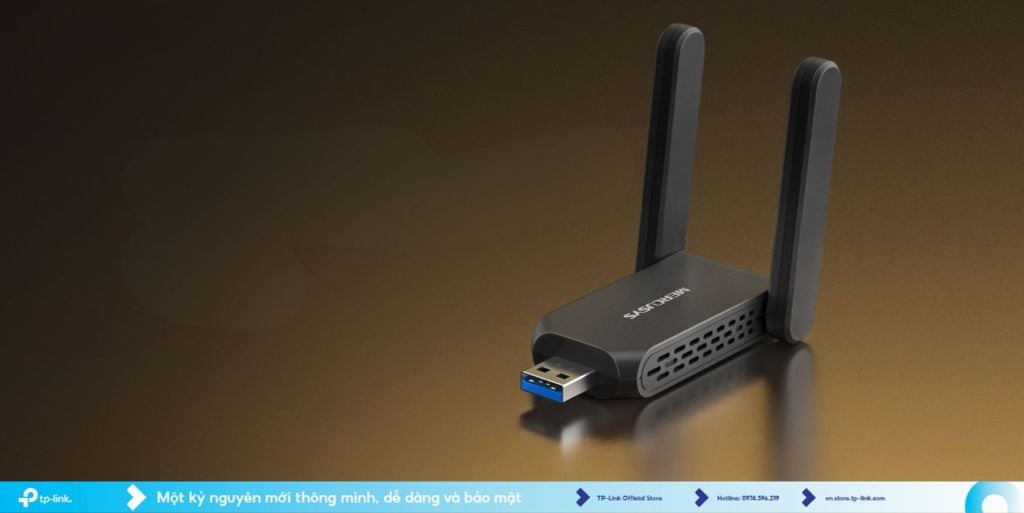USB WiFi 6 MERCUSYS MA72XH AX1800 Độ Lợi Cao Cho PC, Laptop