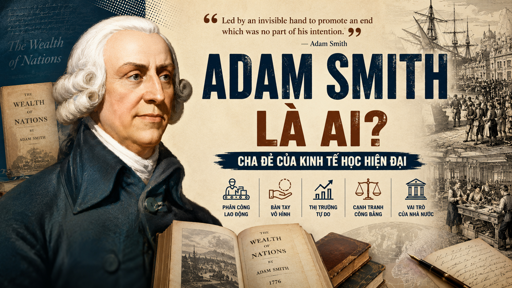 Adam Smith là ai? Tại sao ông là cha đẻ của kinh tế học hiện đại?