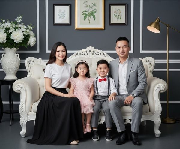 Câu lệnh ghép ảnh gia đình bằng ChatGPT đẹp như chụp tại studio