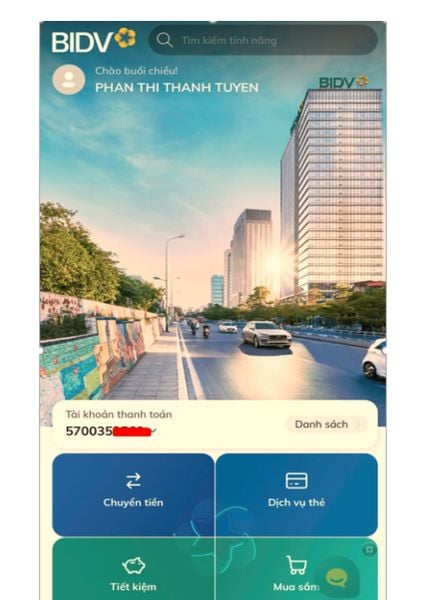 Đăng nhập ứng dụng BIDV SmartBanking