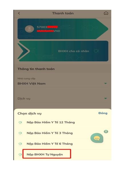 Chọn khoảng thời gian muốn tham gia bảo hiểm y tế