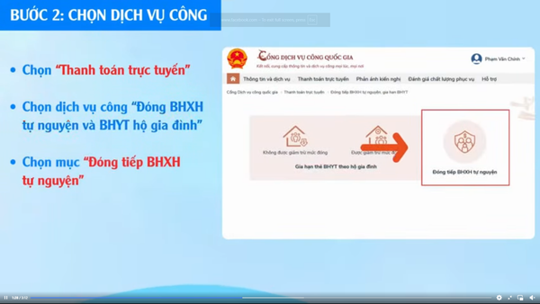 Chọn dịch vụ đóng bảo hiểm tự nguyện (tiếp)