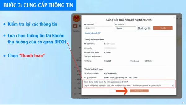 Điền đầy đủ thông tin và tiến hành thanh toán