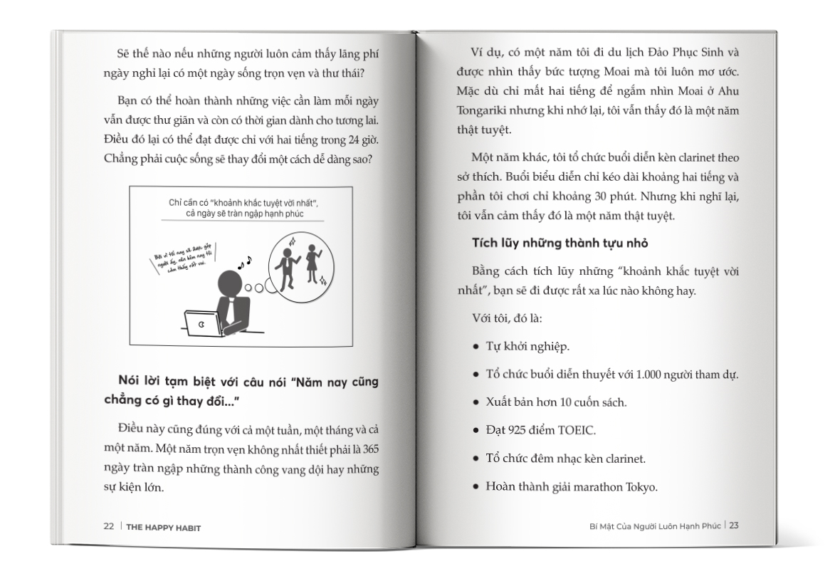 Nội dung trong sách The Happy Habit – Bí mật của người luôn hạnh phúc