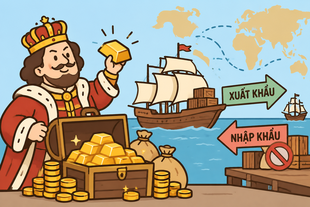 Ảnh minh họa cho trường phái kinh tế học trọng thương (Mercantilism)