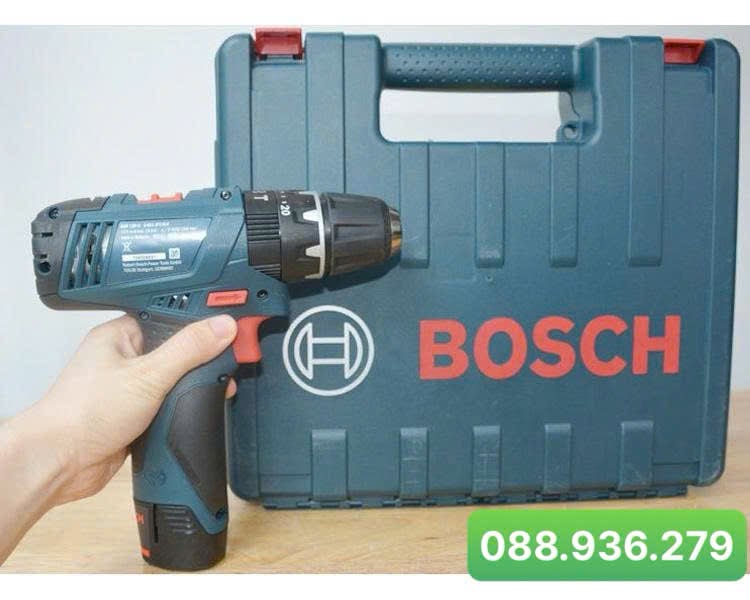 Máy khoan Bosch GSB 120-LI GEN II trọn bộ 1 pin 2Ah sạc 2 chấu vali Bosch