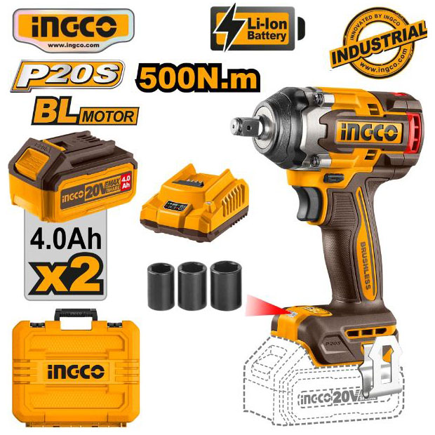 Máy siết bu lông pin 20V INGCO CIWLI2050 500Nm