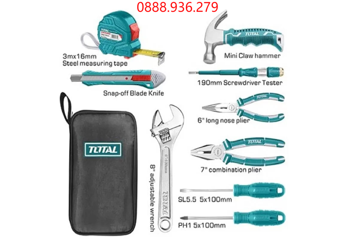 Bộ đồ nghề cầm tay 9 chi tiết Total THKTHP90096