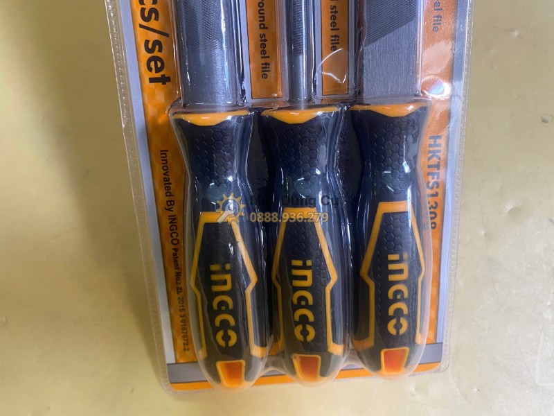 Bộ giũa thép 3 chi tiết INGCO HKTFS1308 chính hãng