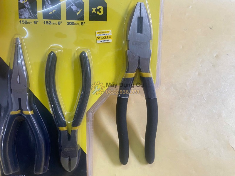 Trọn bộ 3 món kềm điện kềm cắt kềm nhọn Stanley